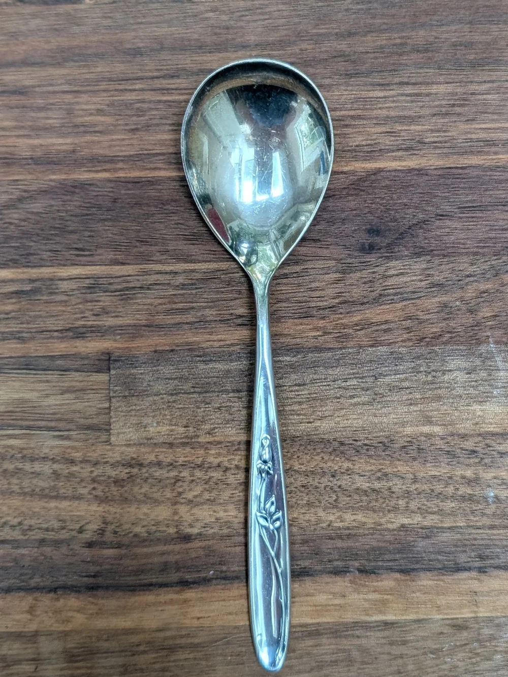 Towle Sterling Silver Sugar Spoon In Pattern Rose Solitaire